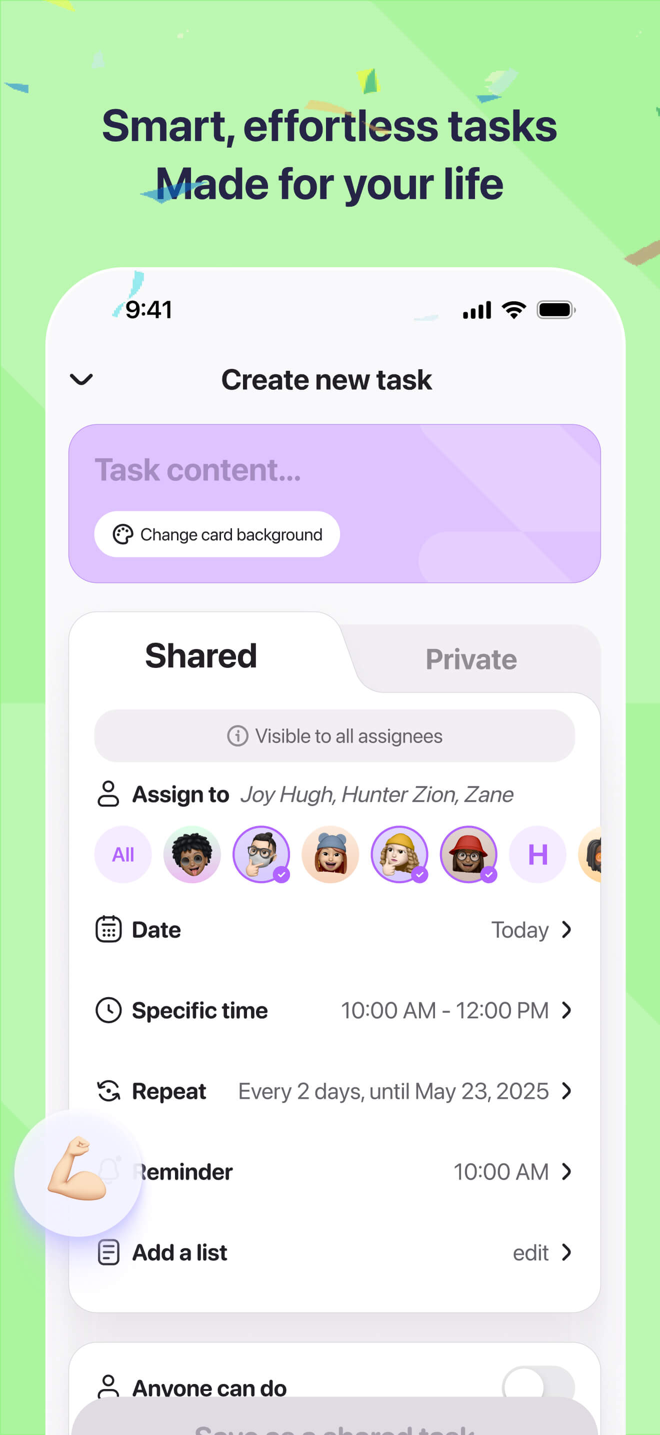 DuoDo's customizable task creation interface for ADHD needs